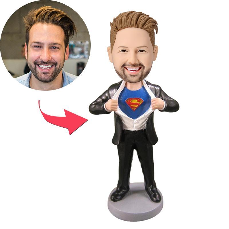 Personalisierte Wackelkopf Figur Superman - Geschenk für deinen persönlichen Superhelden