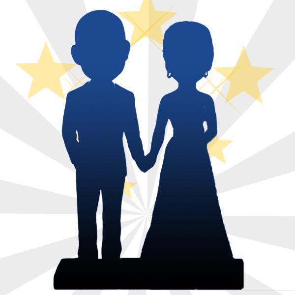 Personalisierte Wackelkopf Figur mit individuellem Gesicht und Körper - 2 Personen - Besonderes Geschenk für Pärchen und Freunde