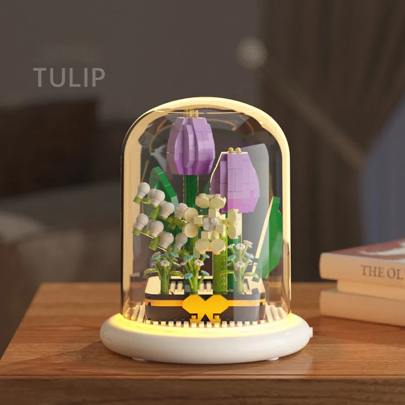 Tulpensträuße DIY-Blumenbausatz Perfektes Geburtstagsgeschenk mit Staubschutzhülle Valentinstagsgeschenk