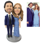 Personalisierte Wackelkopf Figur mit individuellem Gesicht und Körper - 2 Personen - Besonderes Geschenk für Pärchen und Freunde