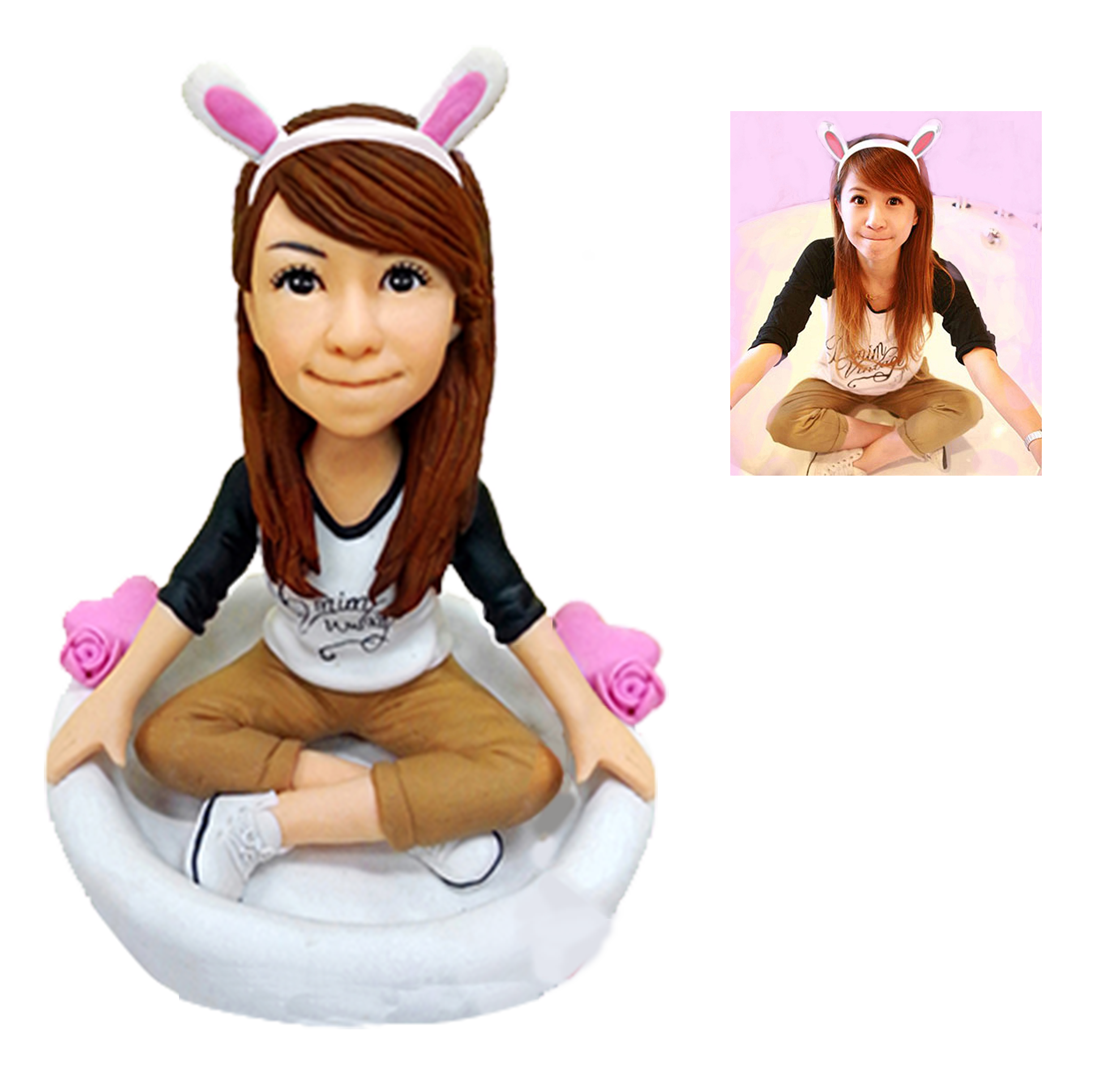 Personalisierte Wackelkopf Figur mit individuellem Gesicht und Körper (1 Person)