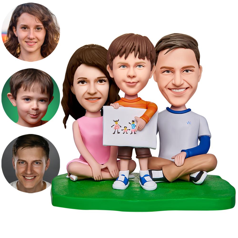 Wackelkopf Figuren Familie - personalisierte Figuren - Geschenk für Familie