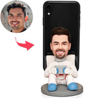 Mobile Phone Holder Astronaut Custom Bobbleheads With Engraved Text