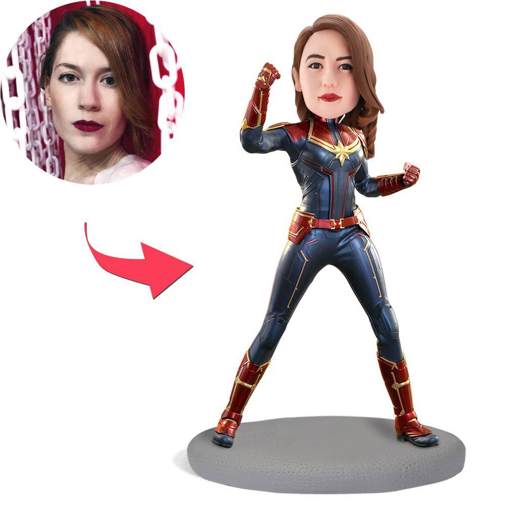 Captain Marvel Popular Custom Bobblehead With Engraved Text