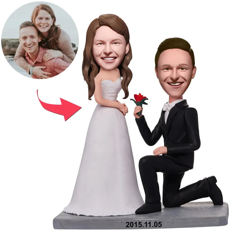 Hochzeit Figuren personalisiert als Wackelkopf - Hochzeitsgeschenk