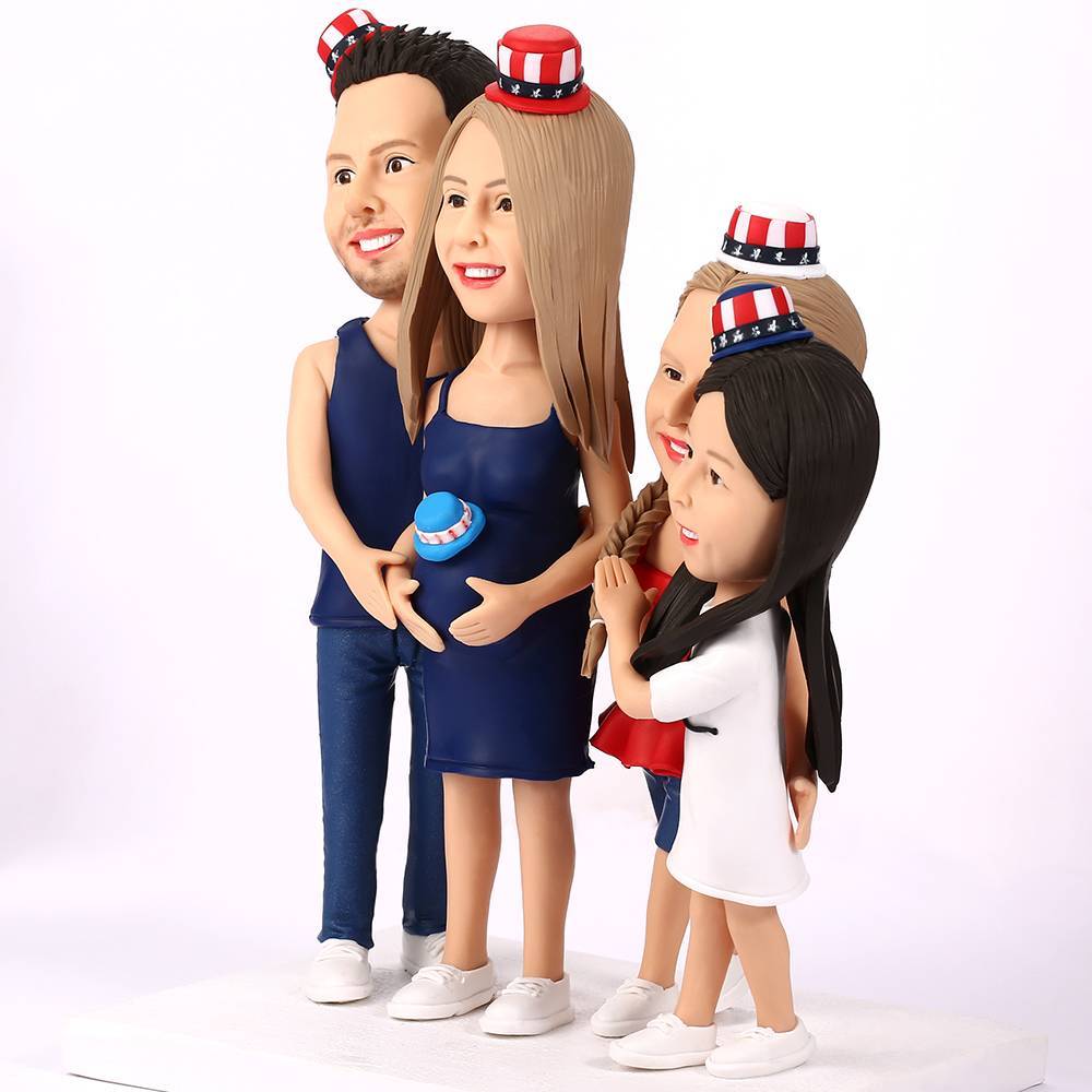4 personalisierte Wackelkopf Figuren - Miniaturfiguren - 3D Figuren