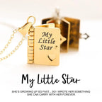 Personalisierte My Little Star Buch-Halskette – Ein Brief an meine Tochter in einem Medaillon, verstellbarer Anhänger mit Botschaft im Inneren, bedeutungsvoller Schmuck