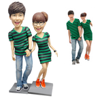 Personalisierte Wackelkopf Figur mit individuellem Gesicht und Körper - 2 Personen - Besonderes Geschenk für Pärchen und Freunde